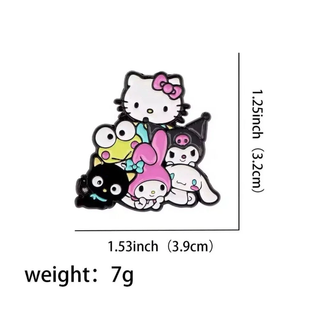 Sanrio Characters Metal Enamel Pin Badge Brooch New Hello Kitty My Melody Kuromi